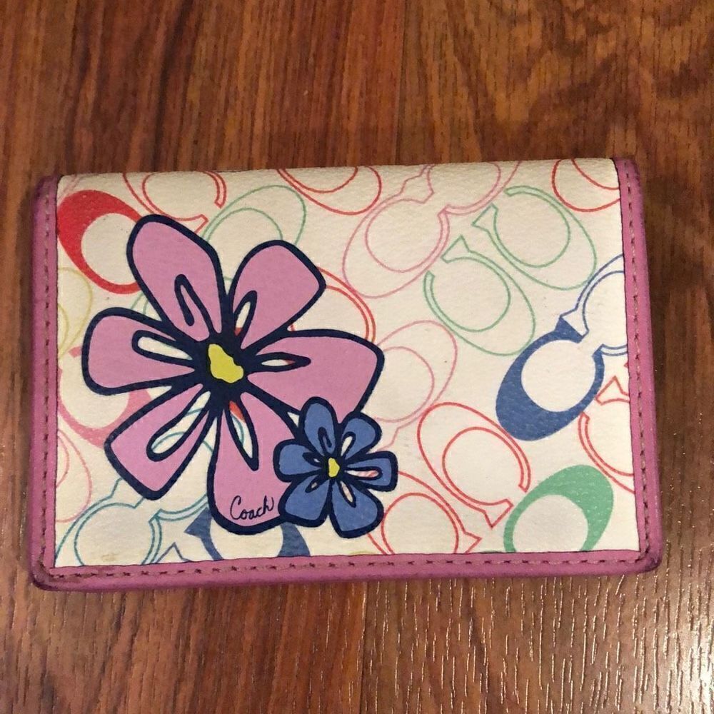 COACH rare Flower card holder pink - Picture 1 of 7
